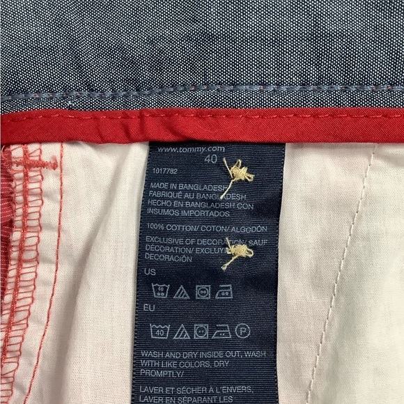 Men's Tommy Hilfiger 40 XL Khakis Chino Shorts Red Stretch Twill Classic Fit NWT - Picture 9 of 10
